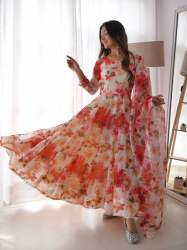 Presenting New Heavy Faux Georgette Gown Pant With Dupatta