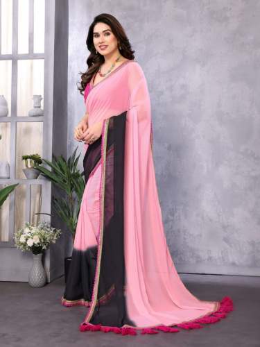 Presenting  New Trending  Embroidery border lace saree