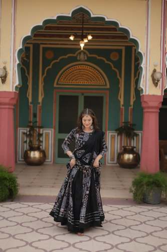 Printed Reyon With Gota Patti Lace Lehenga