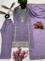 Pure Chinnon Silk With Heavy Embroidery Sequence Work Suit Set.  thumb 2
