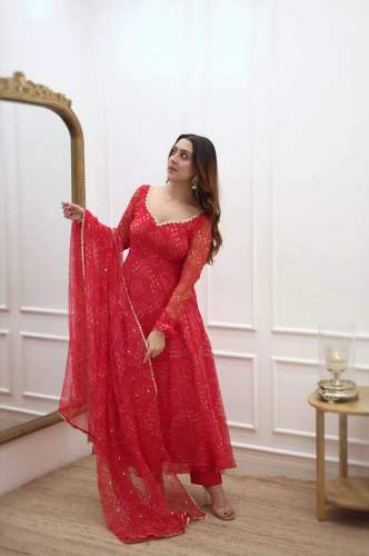 Pure Georgette printed Anarkali suit