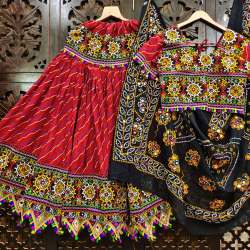 Pure Heavy rayon Cotton WITH Lehriya print Lehenga Choli 
