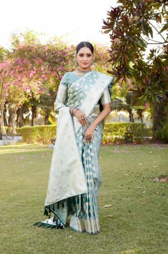 pure Kanjivaram Soft Satin Silk Saree 
