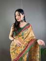Pure Malai Cotton Saree With Kalamkari Prints thumb 1