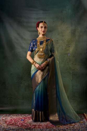 Pure Organza Silk Saree With jaqurad Weaving 