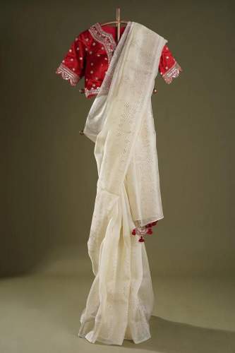 Pure Softy Tebby Orgenza Saree And Primium Tussles 