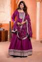 Purple Anarkali Dress With Embroidery work