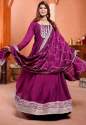 Purple Anarkali Dress With Embroidery work thumb 1
