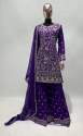 Purple  Chinon Embroidery Work Suit thumb 4