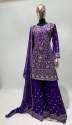  Purple  Chinon Embroidery Work Suit thumb 7