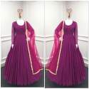 Purple Georgette Gown And Dupatta With Embroidery Mirror Work  thumb 5