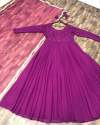 Purple Georgette Gown And Dupatta With Embroidery Mirror Work  thumb 6