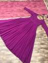 Purple Georgette Gown And Dupatta With Embroidery Mirror Work  thumb 7