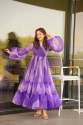 Purple Tabby Oraganza Anarkali Kurti  thumb 4