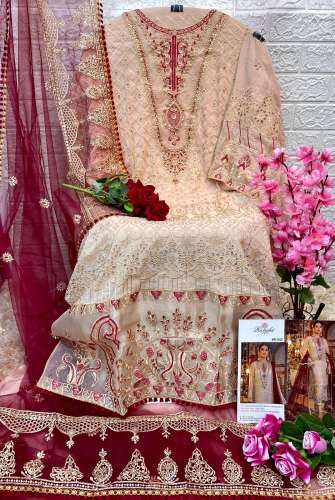Ramsha- Faux Georgette Embroidered Pakistani Suit