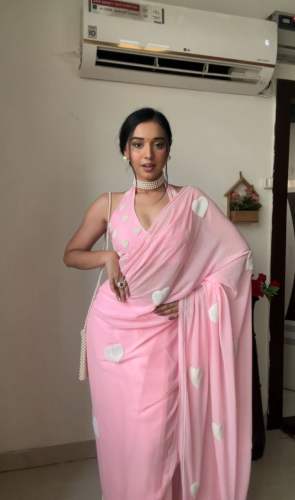 Ready To Wear Georgette Gamthi Work Saree 
