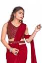 Readymade Plain Saree With Sequence Work