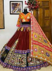 Real Mirror Work Silk Lehenga Choli 