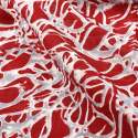Red And White Abstract Pattern Digital Print Georgette Fabric