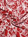 Red And White Abstract Pattern Digital Print Georgette Fabric thumb 3
