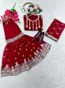 Red Color Fox Georgette Sharara Set With Sequence Embroidery Work  thumb 2
