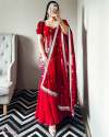 Red Color Heavy Faux Georgette Sharara Set 