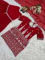 Red Color Heavy Faux Georgette Sharara Set  thumb 4