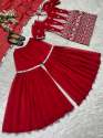 Red Color Heavy Faux Georgette Sharara Set  thumb 5