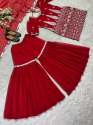 Red Color Heavy Faux Georgette Sharara Set  thumb 7