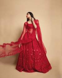 Red Color Heavy Georgette Lehenga Choli