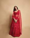 Red Color Heavy Georgette Lehenga Choli thumb 1