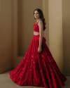Red Color Heavy Georgette Lehenga Choli thumb 3