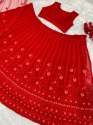 Red Color Heavy Georgette Lehenga Choli thumb 8