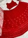 Red Color Heavy Georgette Lehenga Choli thumb 9