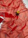 Red Color Organza Silk Saree With Sequence Work  thumb 2