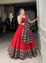 Red Color Pure Cotton Patola Print Lehenga Choli thumb 2