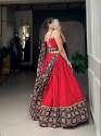 Red Color Pure Cotton Patola Print Lehenga Choli thumb 5
