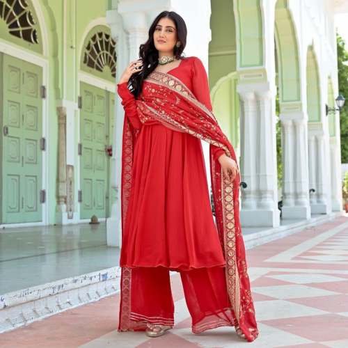  Red Hot Anarkali Bottom Dupatta 