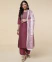 Round Neck Silk Kurti Plazzo Set With Embroidered Work  thumb 2