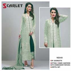 Scarlet 1024-A Georgette Embroidered Suit