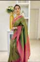 Self Weaving Soft Lichi Silk Saree thumb 3