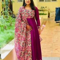 Silk fabric Anarkali gown