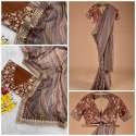 Smooth Organza Sequence Embroidery Work Saree  thumb 6