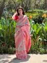 Soft Banarasi Silk Saree With All Over Beautiful Floral Print thumb 2