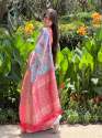 Soft Banarasi Silk Saree With All Over Beautiful Floral Print thumb 3