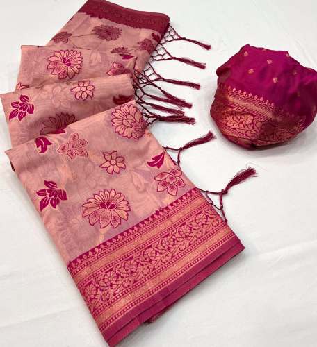 Soft Craft Linen Silk Weaving Zari Border Saree