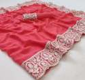 Soft Georgette With Embroidery Saree thumb 3