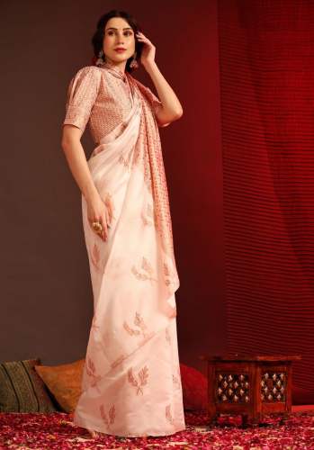 Soft Lichi Silk Saree With Jacquard work