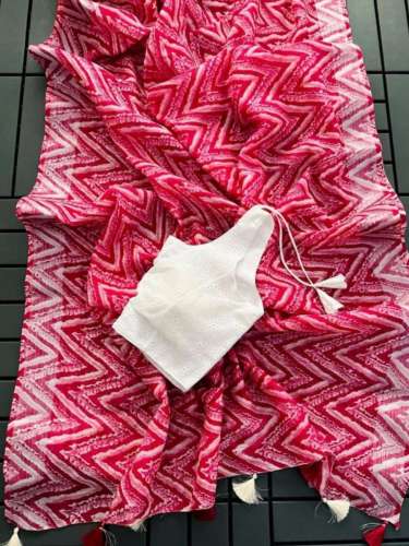 Soft Linen Printed Lehariya Saree Collection