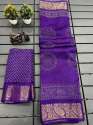 Soft Tusshar Silk Saree With Zari Weaving Zig Zag Border  thumb 6
